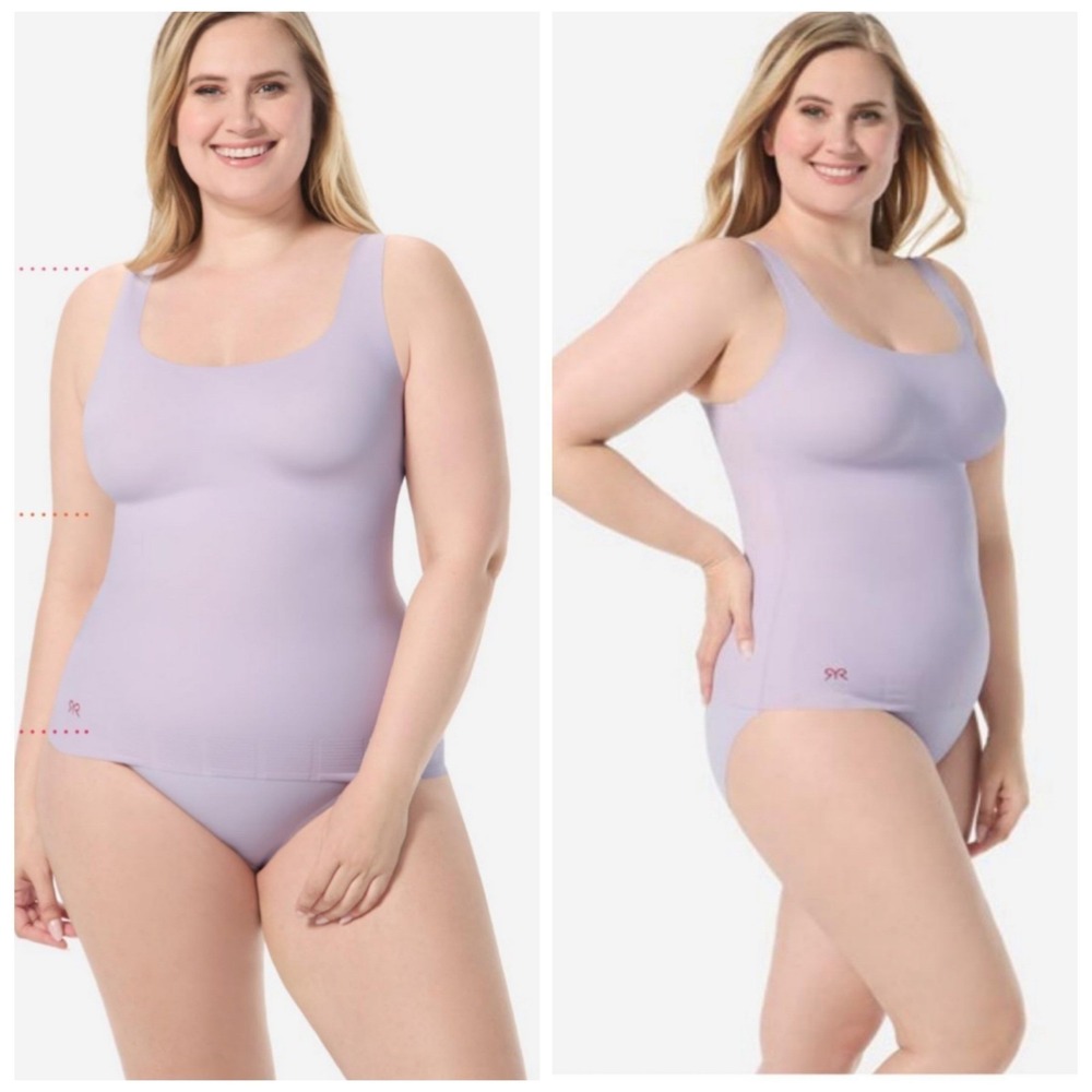 NWT Ruby Ribbon Sleek Shape Tank Lovely Lavender‎ Smoothing Shaping Top Size 46